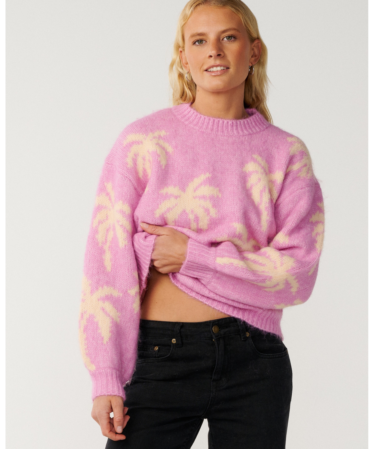 RETRO SWELL PALM JACQUARD CREW(レトロスウェル パーム ジャカード クルー)